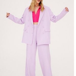 Nasty Gal Lilac Wide Leg Suit (Size UK6) US2 (Blazer + Pants)